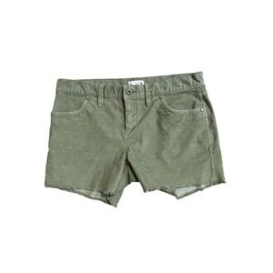 Carve Designs  Oahu Sage Green Corduroy Raw Hem Stretch Shorts Womens Size 8